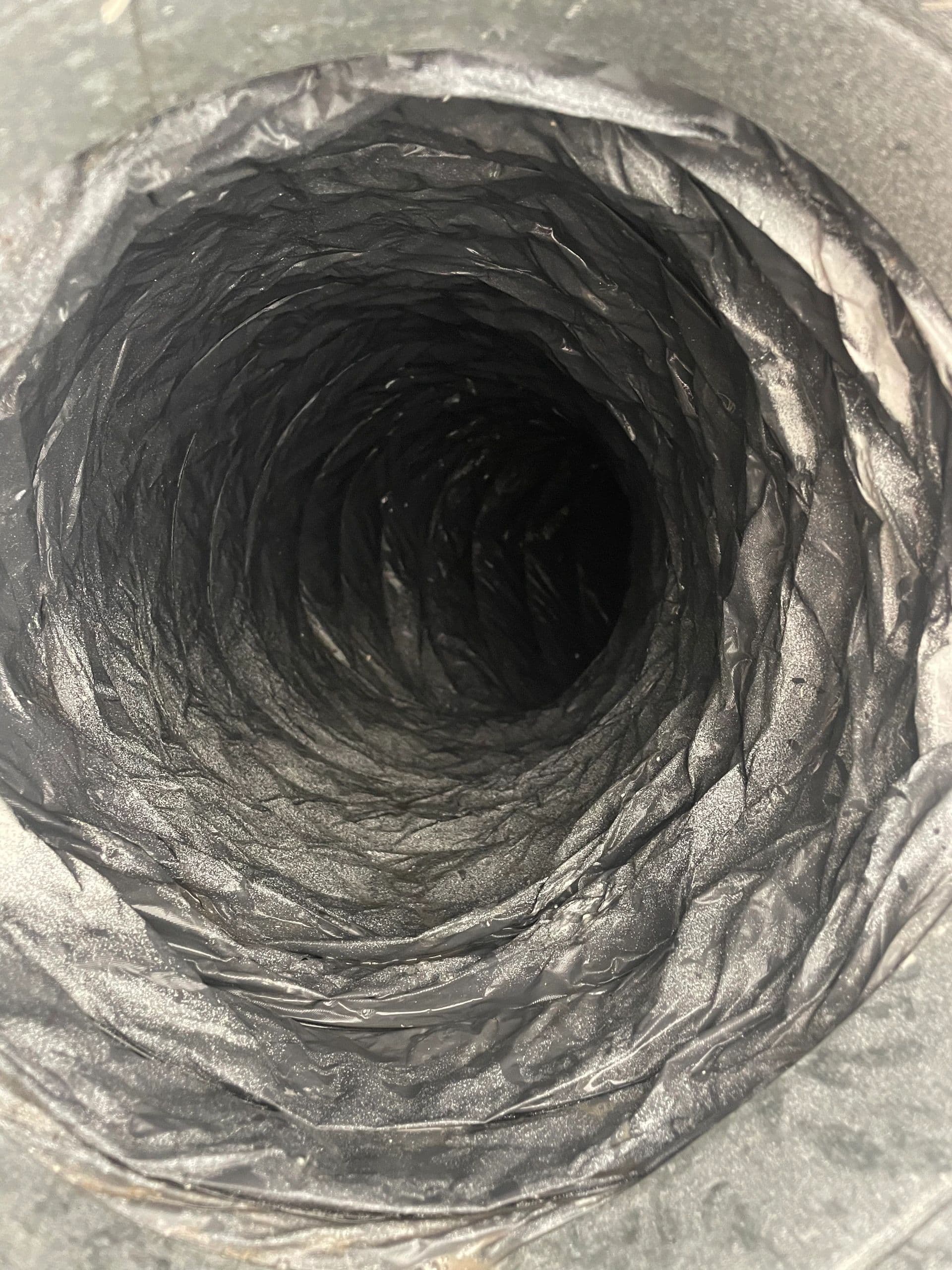Clean duct interior after sanitization